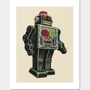 Vintage Mechanical Gear Robot Sci-Fi Posters and Art